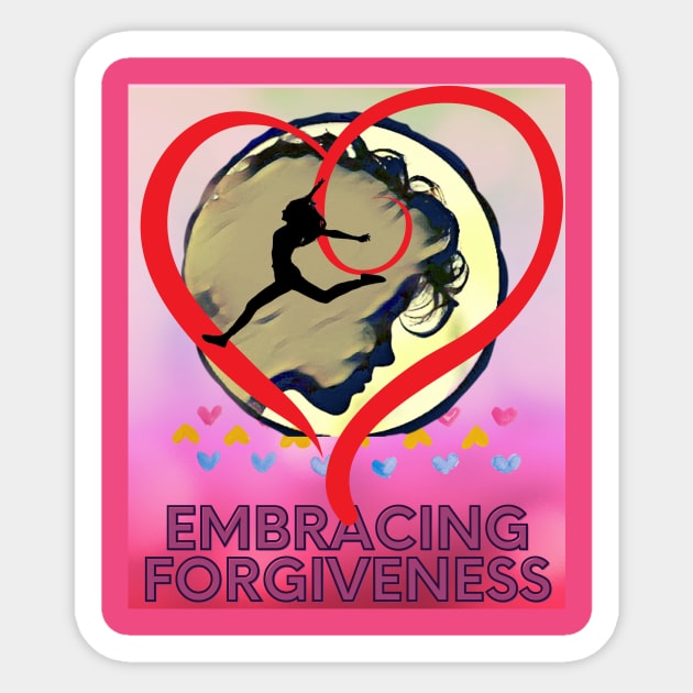 Embracing Forgiveness (heart silhouette) Sticker by PersianFMts